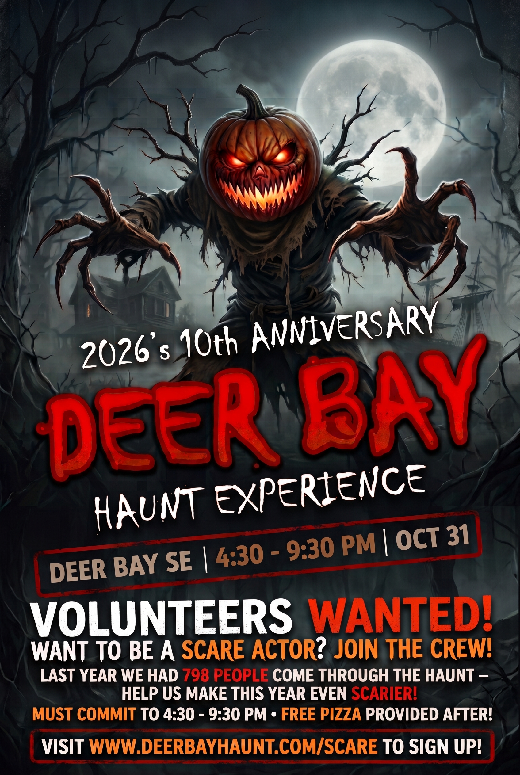 Deer Bay Haunt Volunteer Poster